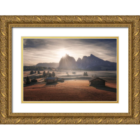 Sweet Dreams Gold Ornate Wood Framed Art Print with Double Matting by De Franzoni, Thomas