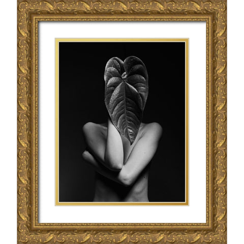 Leaf A Body Gold Ornate Wood Framed Art Print with Double Matting by Shiki, Shizuo
