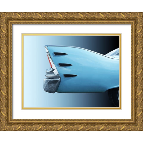 American Classic Car Belvedere 1960 Tail Fin Gold Ornate Wood Framed Art Print with Double Matting by Gube, Beate
