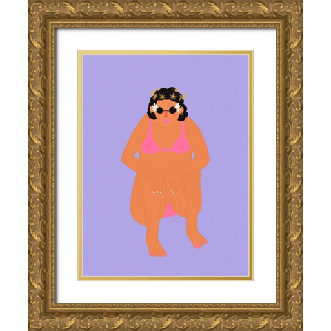 Spring Gold Ornate Wood Framed Art Print with Double Matting by Jotadejai