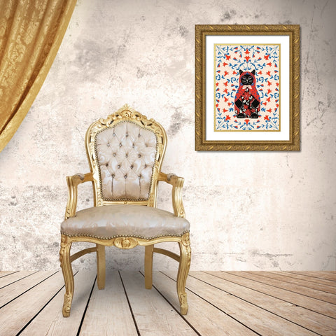 Catrioshka Gold Ornate Wood Framed Art Print with Double Matting by Jotadejai