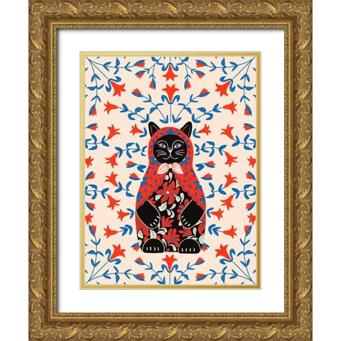 Catrioshka Gold Ornate Wood Framed Art Print with Double Matting by Jotadejai