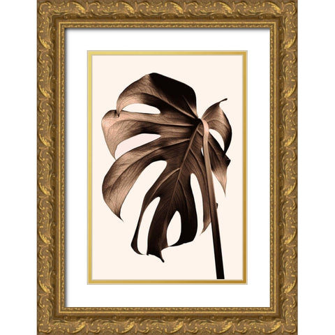 Monstera Gold Gold Ornate Wood Framed Art Print with Double Matting by 1x Studio III