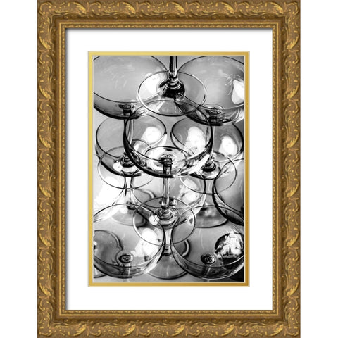 Champagne tower_8 Gold Ornate Wood Framed Art Print with Double Matting by 1x Studio III