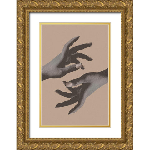 Reaching No 03 Gold Ornate Wood Framed Art Print with Double Matting by 1x Studio III