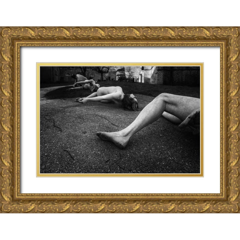 Warzone Gold Ornate Wood Framed Art Print with Double Matting by Dirven, Ton