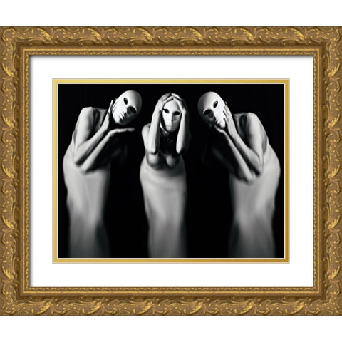 The Birth Fates Gold Ornate Wood Framed Art Print with Double Matting by Bousca, Bogdan