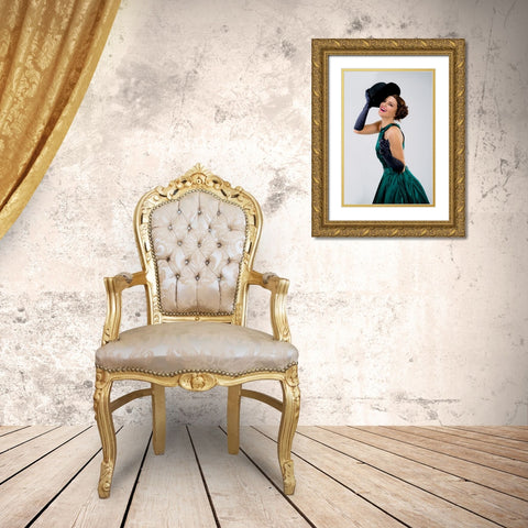 Beauty a Happy Gold Ornate Wood Framed Art Print with Double Matting by Nikolova, Aneta