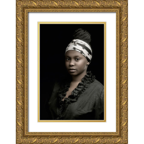 Karen Gold Ornate Wood Framed Art Print with Double Matting by Slotboom, Jan