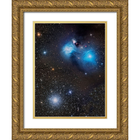 Blue Eyes And A Smile - Ngc 6726 Gold Ornate Wood Framed Art Print with Double Matting by Chander, Vikas