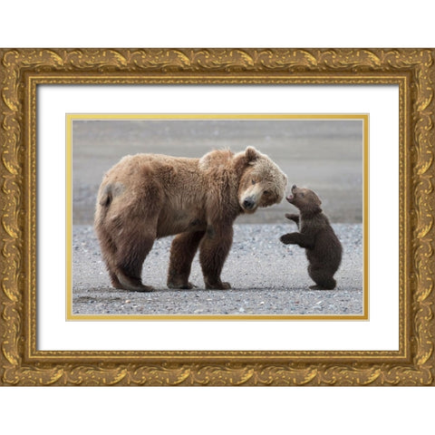 Momma Please Gold Ornate Wood Framed Art Print with Double Matting by D Lester, Linda