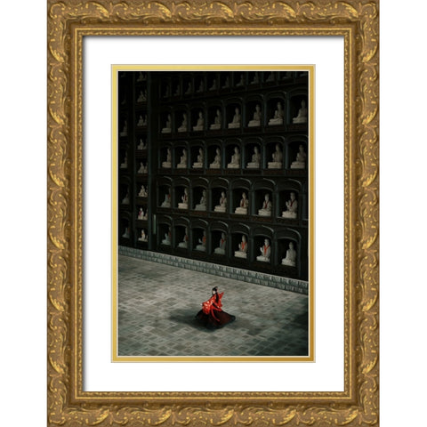 Appease Gold Ornate Wood Framed Art Print with Double Matting by Suemasa, Hiroaki