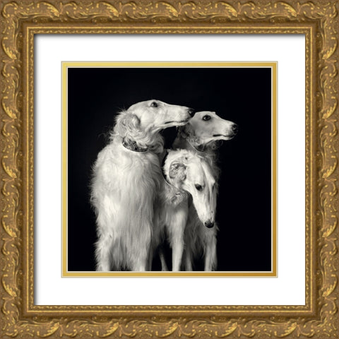 3 of a kind Gold Ornate Wood Framed Art Print with Double Matting by Engelbos, Mieke