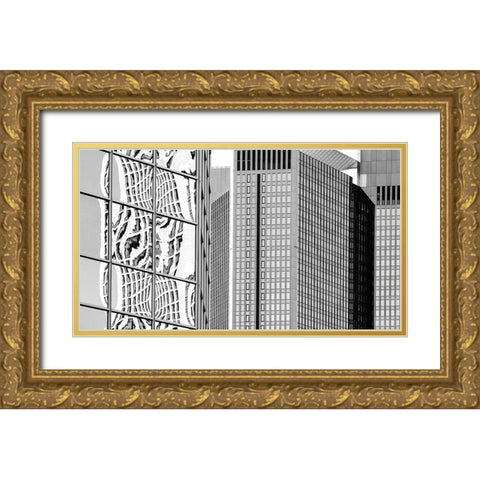 In The Streets Of Frankfurt Gold Ornate Wood Framed Art Print with Double Matting by Ruckert, Stephan