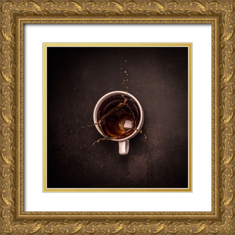 Splash Art Gold Ornate Wood Framed Art Print with Double Matting by Dhuper, Sumit