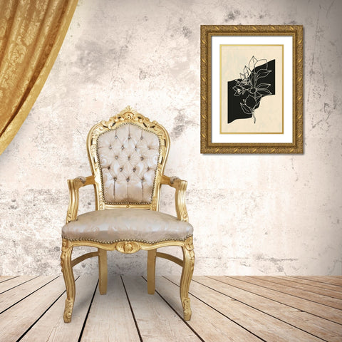 Abstract Flower 4 Gold Ornate Wood Framed Art Print with Double Matting by NKTN