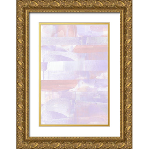 Abstract Pastel Gold Ornate Wood Framed Art Print with Double Matting by Sawall, Anastasia