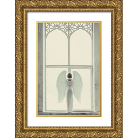 Windows of Angel Gold Ornate Wood Framed Art Print with Double Matting by InTheMoment