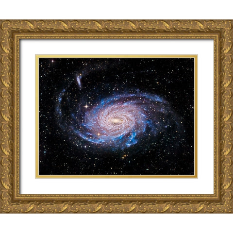 NGC 6744 Galaxy Gold Ornate Wood Framed Art Print with Double Matting by Chander, Vikas