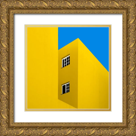 Urban Abstract Gold Ornate Wood Framed Art Print with Double Matting by Schuster, Inge