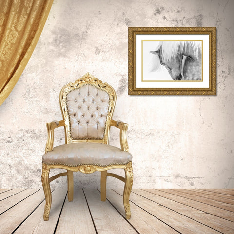 Halflinger Portrait Gold Ornate Wood Framed Art Print with Double Matting by Kimberly