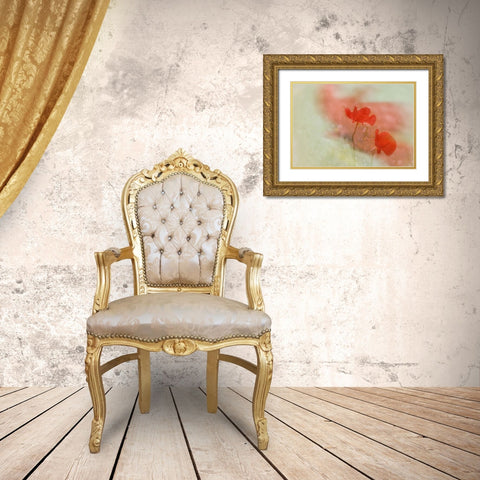 Poppy 2 Gold Ornate Wood Framed Art Print with Double Matting by Stas, Marie-Anne