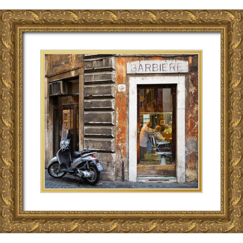 Barbiere Gold Ornate Wood Framed Art Print with Double Matting by Nielsen, Stefan
