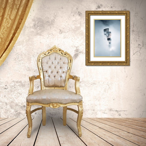 City On The Cloud Gold Ornate Wood Framed Art Print with Double Matting by Tien, Aron