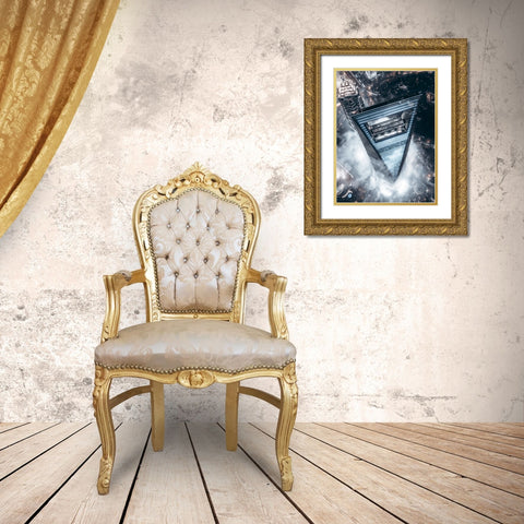 The Triangle Gold Ornate Wood Framed Art Print with Double Matting by Tien, Aron