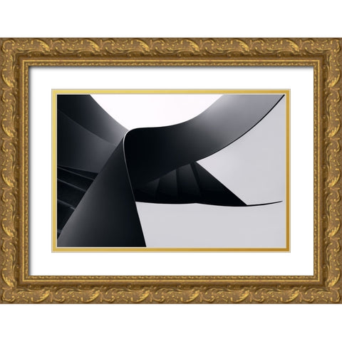 Diverging lines Gold Ornate Wood Framed Art Print with Double Matting by Azevedo, Olavo