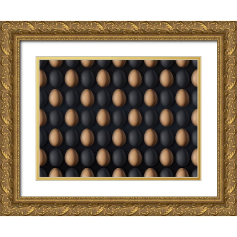 EGG Gold Ornate Wood Framed Art Print with Double Matting by Zhang, Yujie