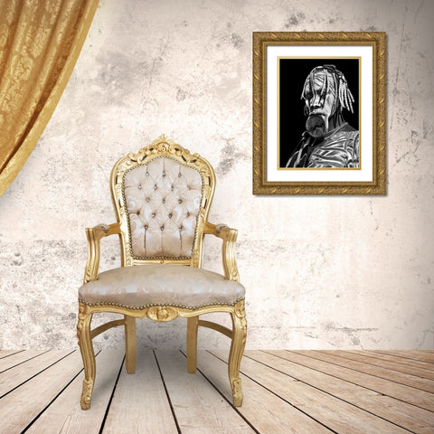Mursi Woman Gold Ornate Wood Framed Art Print with Double Matting by Perovich, Irene