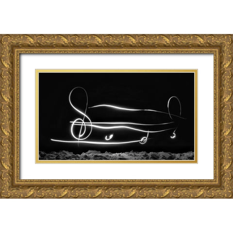 Night Song Gold Ornate Wood Framed Art Print with Double Matting by Beliciu, Carmen