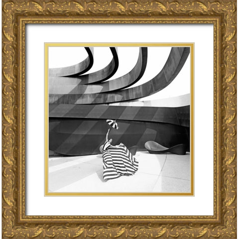 The Ambrella Gold Ornate Wood Framed Art Print with Double Matting by Waldmann, Shlomo
