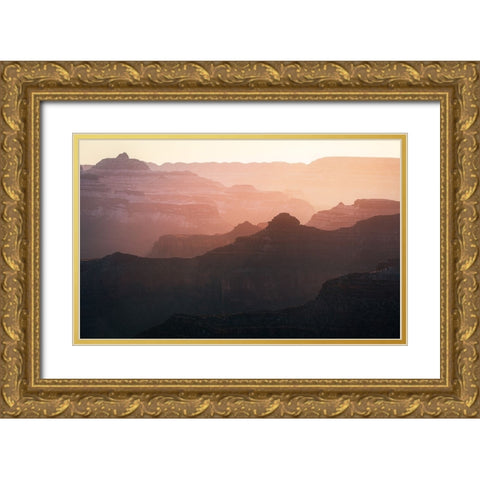 Grand Canyon Gold Ornate Wood Framed Art Print with Double Matting by Xu, Xiaoyuan