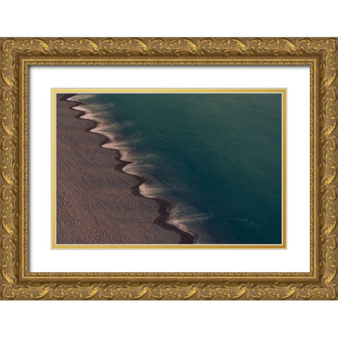 Slow (m)Ocean Gold Ornate Wood Framed Art Print with Double Matting by Jalali, Siamak