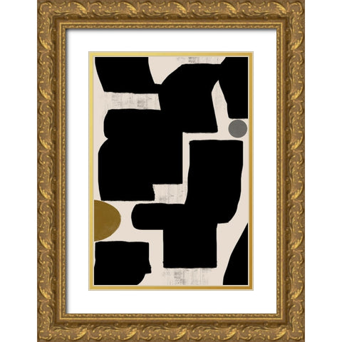 Abstract Art No1. Gold Ornate Wood Framed Art Print with Double Matting by The Miuus Studio