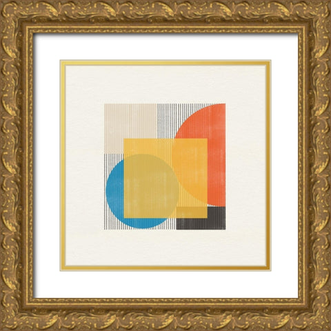 Midcentury Modern Object No2 Gold Ornate Wood Framed Art Print with Double Matting by The Miuus Studio