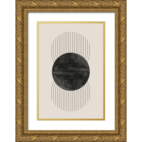 Perfect Point Black Gold Ornate Wood Framed Art Print with Double Matting by The Miuus Studio