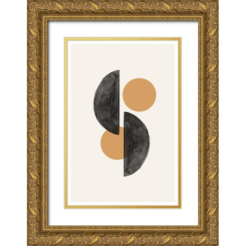 Study Composition No2. Gold Ornate Wood Framed Art Print with Double Matting by The Miuus Studio