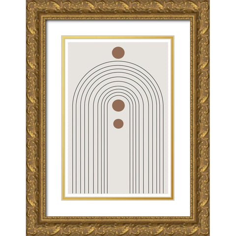 Arch No1. Gold Ornate Wood Framed Art Print with Double Matting by The Miuus Studio
