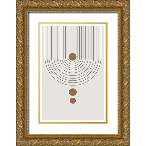 Arch No2. Gold Ornate Wood Framed Art Print with Double Matting by The Miuus Studio