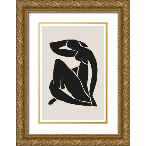 Woman Gold Ornate Wood Framed Art Print with Double Matting by The Miuus Studio
