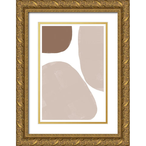 Soft Composition No4. Gold Ornate Wood Framed Art Print with Double Matting by The Miuus Studio