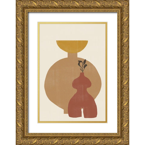 Vase No10. Gold Ornate Wood Framed Art Print with Double Matting by The Miuus Studio
