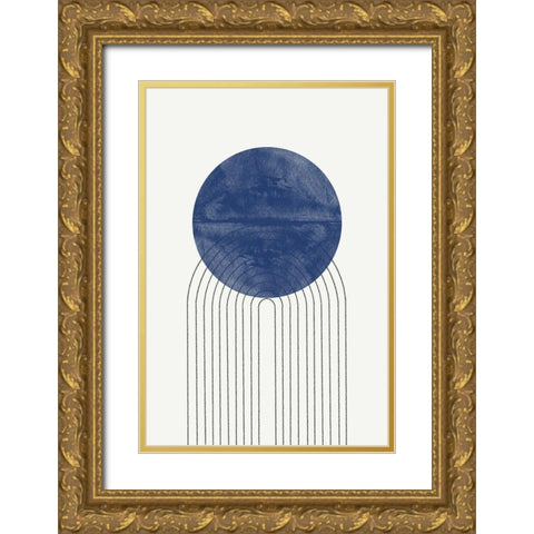 Blue Moon No2. Gold Ornate Wood Framed Art Print with Double Matting by The Miuus Studio