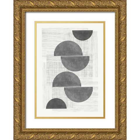 Retro Modern Gold Ornate Wood Framed Art Print with Double Matting by The Miuus Studio
