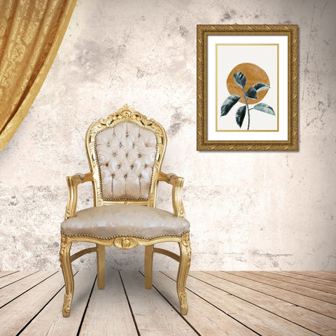 Sun and Ficus Gold Ornate Wood Framed Art Print with Double Matting by The Miuus Studio