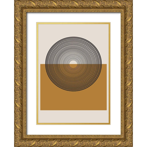 Retro Landscape Gold Ornate Wood Framed Art Print with Double Matting by The Miuus Studio