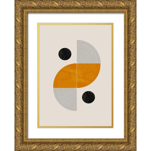 Retro Shape Gold Ornate Wood Framed Art Print with Double Matting by The Miuus Studio